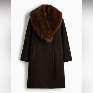 DOUBLE-BREASTED COAT BROWN COAT NWT